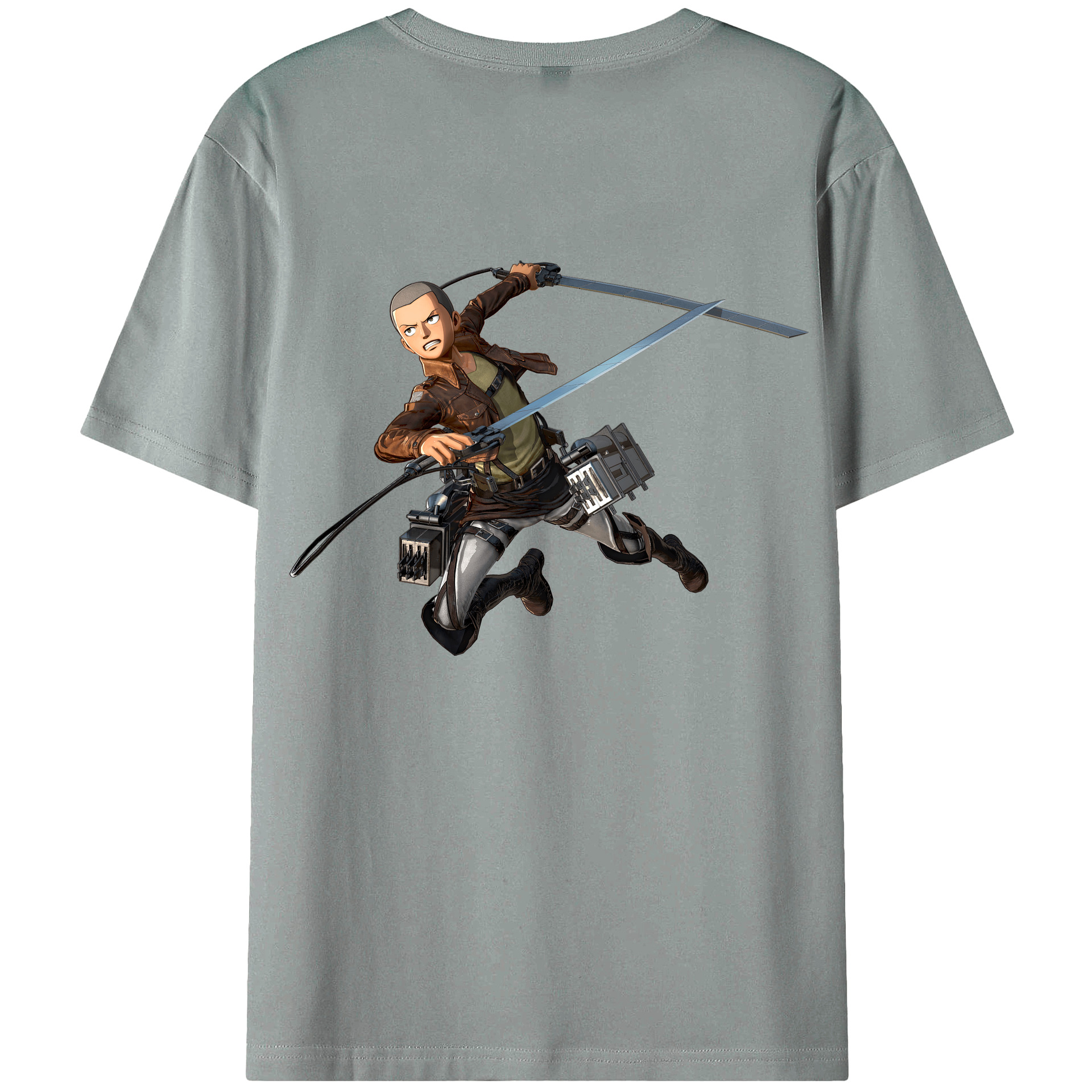 （画像用） 進撃の巨人 コニー·スプリンガー Attack on Titan Connie Springer 綿100％ メンズ半袖Tシャツ（バックプリント） 通気性